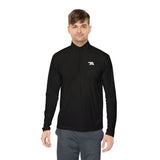 Minimal Arrow Logo Quarter Zip Pullover | Charcoal Performance Top