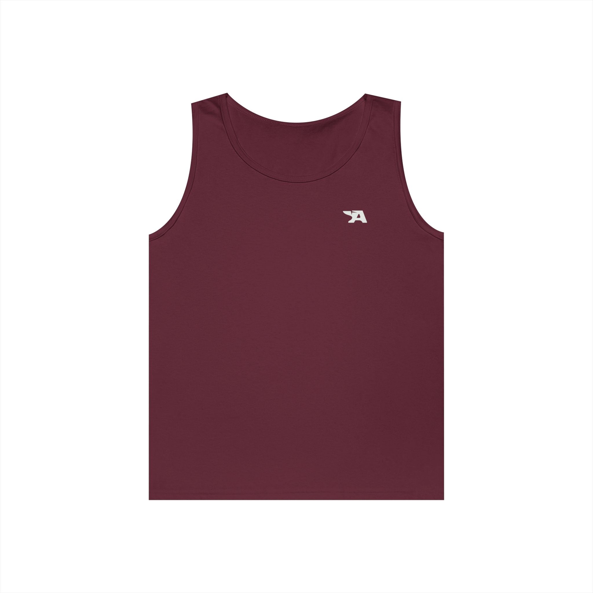 Small Minimal Arrow Logo Tank Top | White Sleeveless Tee