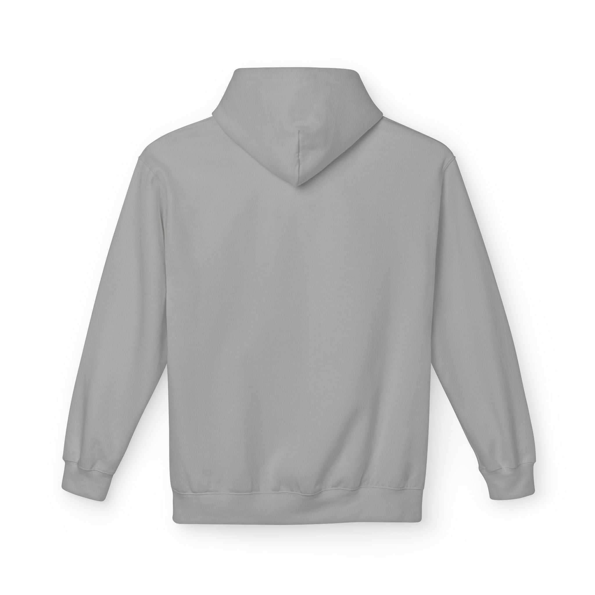 Minimal Tiny Text Hoodie | small centered chest script, white pullover