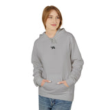 Minimal Tiny Text Hoodie | small centered chest script, white pullover