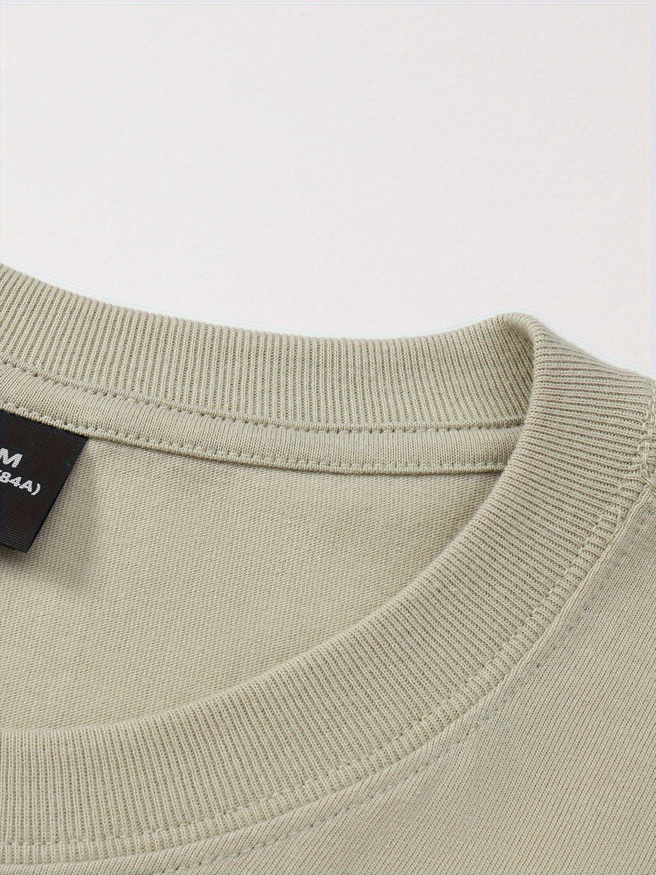 100% Cotton Printed Men's T-Shirt, Simple Comfortable Solid Color Casual Tee