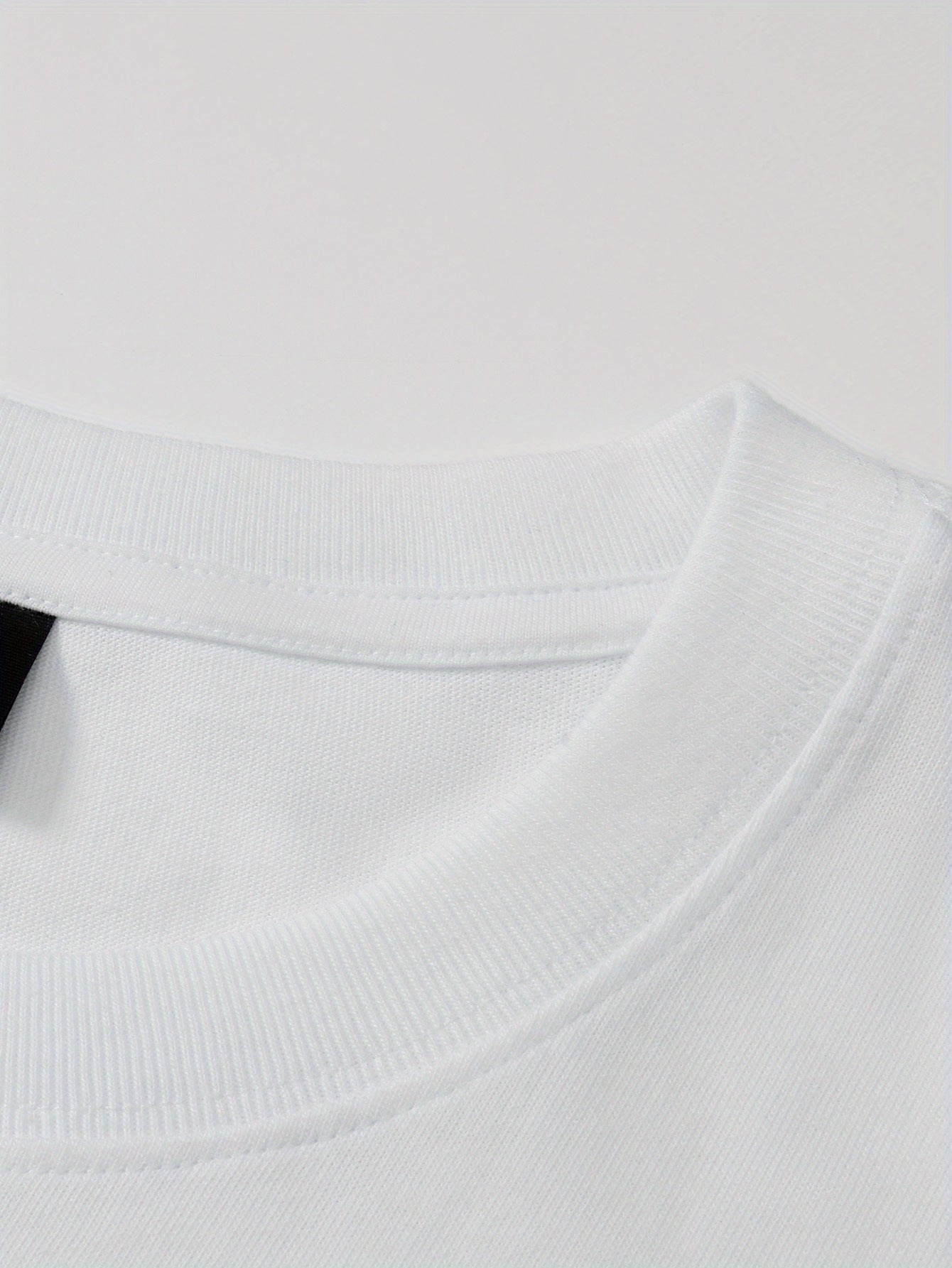 100% Cotton Printed Men's T-Shirt, Simple Comfortable Solid Color Casual Tee