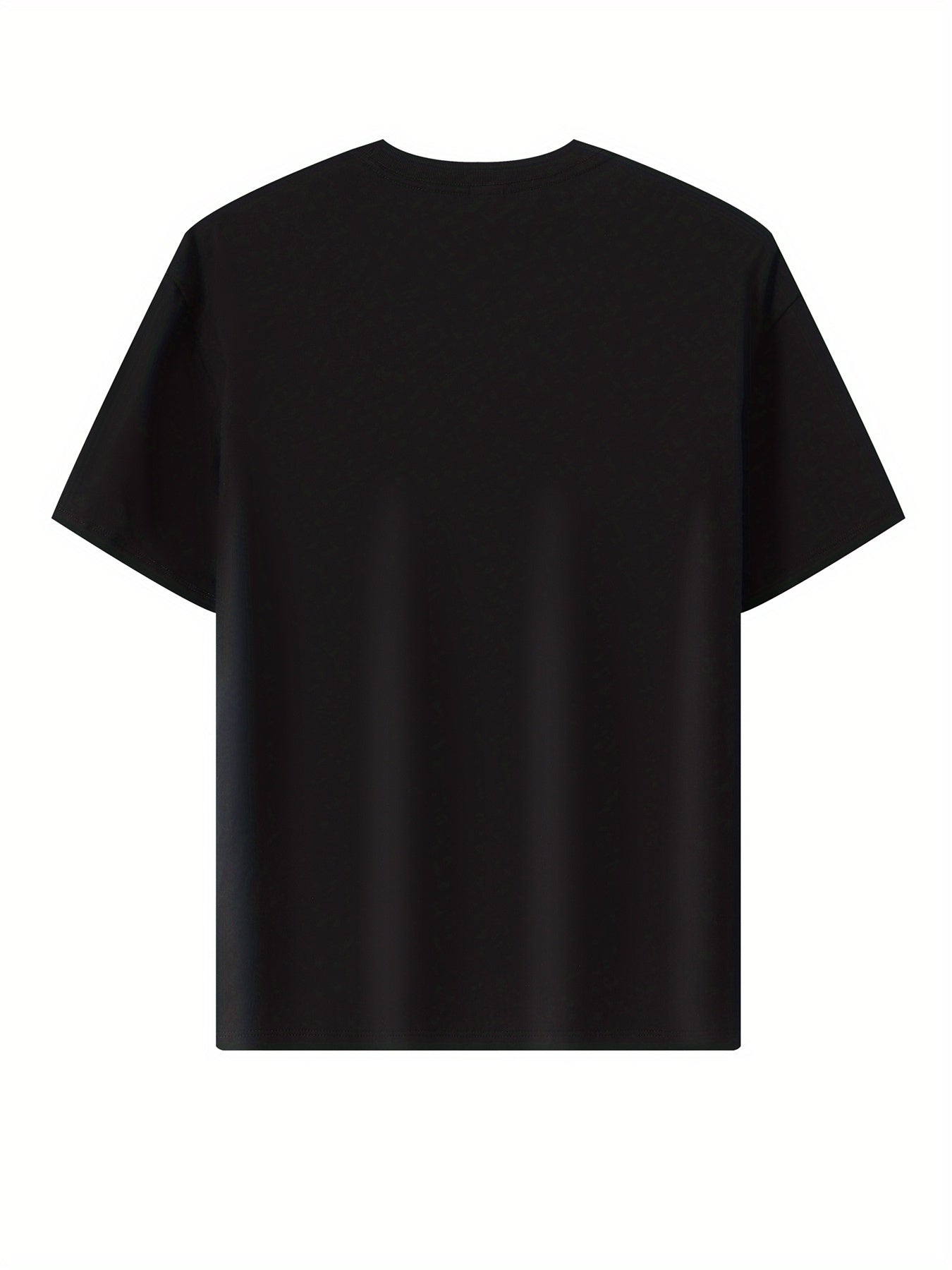 100% Cotton Printed Men's T-Shirt, Simple Comfortable Solid Color Casual Tee