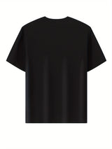 100% Cotton Printed Men's T-Shirt, Simple Comfortable Solid Color Casual Tee