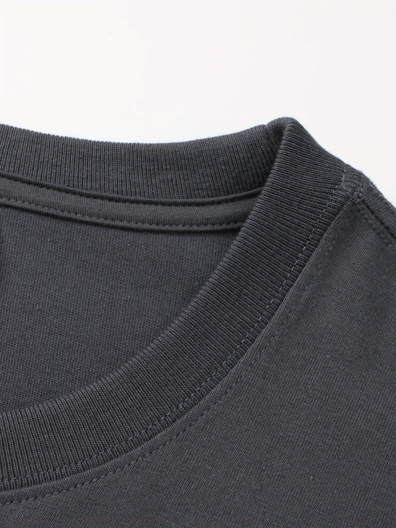 100% Cotton Printed Men's T-Shirt, Simple Comfortable Solid Color Casual Tee