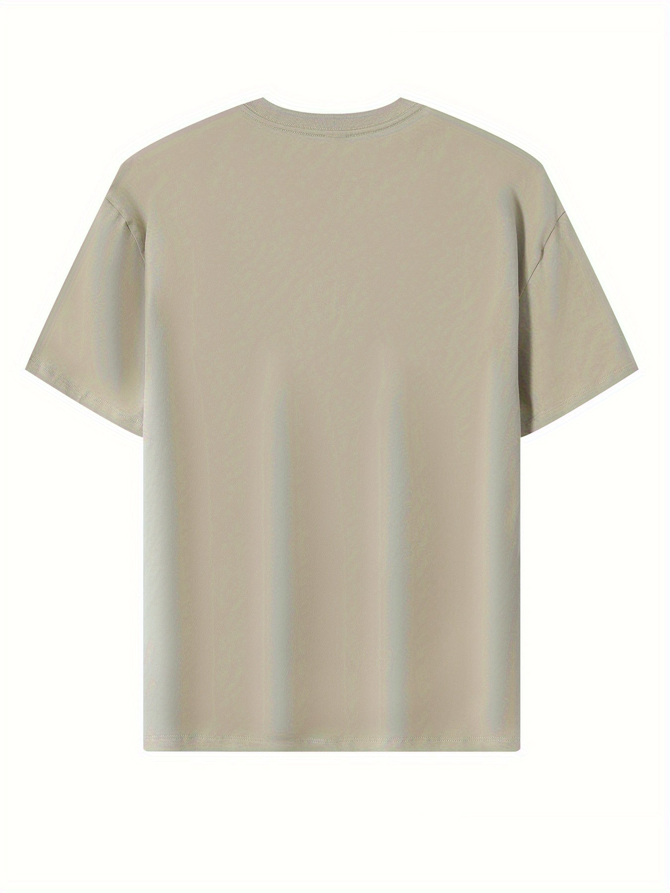 100% Cotton Printed Men's T-Shirt, Simple Comfortable Solid Color Casual Tee