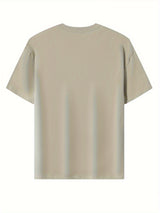 100% Cotton Printed Men's T-Shirt, Simple Comfortable Solid Color Casual Tee