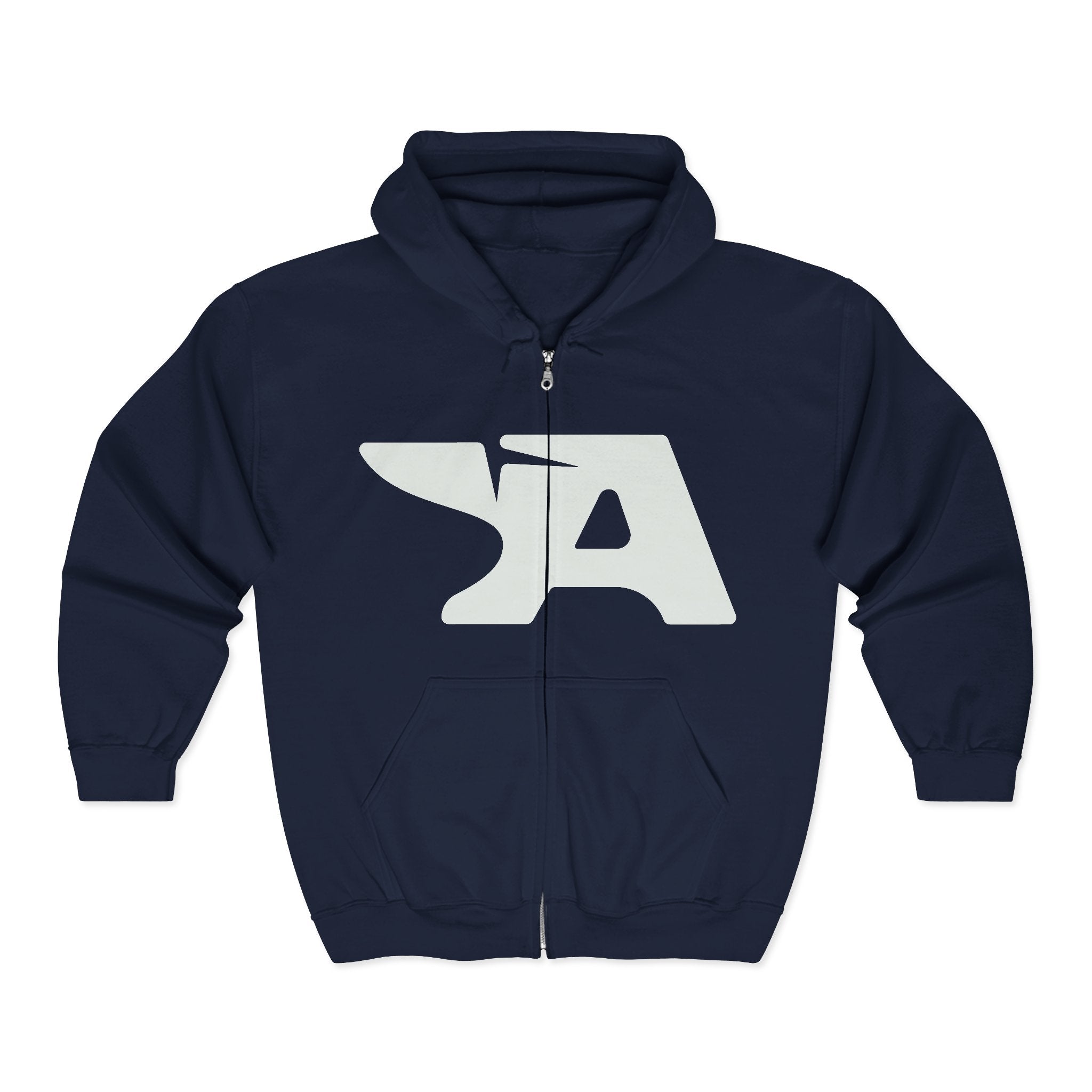 Anvil Logo Zip Hoodie | Black Full Zip Hooded Sweatshirt