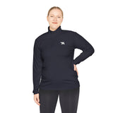 Minimal Arrow Logo Quarter Zip Pullover | Charcoal Performance Top
