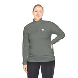 Minimal Arrow Logo Quarter Zip Pullover | Charcoal Performance Top