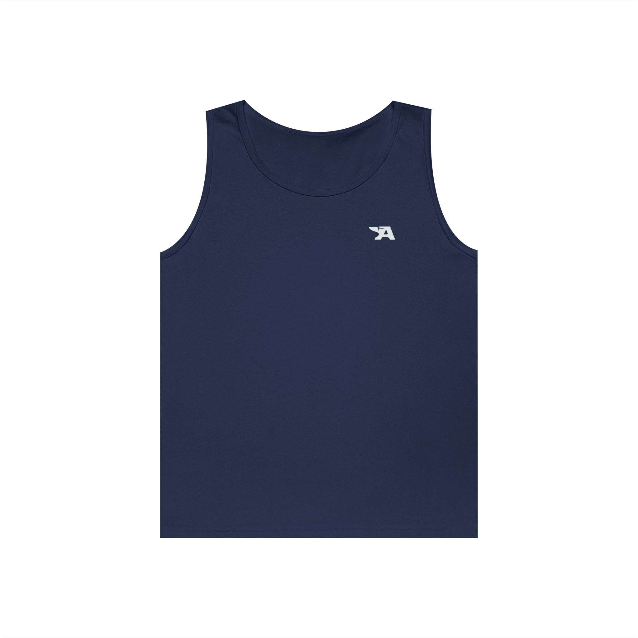 Small Minimal Arrow Logo Tank Top | White Sleeveless Tee