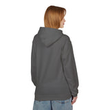 Minimal Tiny Text Hoodie | small centered chest script, white pullover