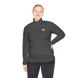 Minimal Arrow Logo Quarter Zip Pullover | Charcoal Performance Top