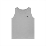 Small Minimal Arrow Logo Tank Top | White Sleeveless Tee