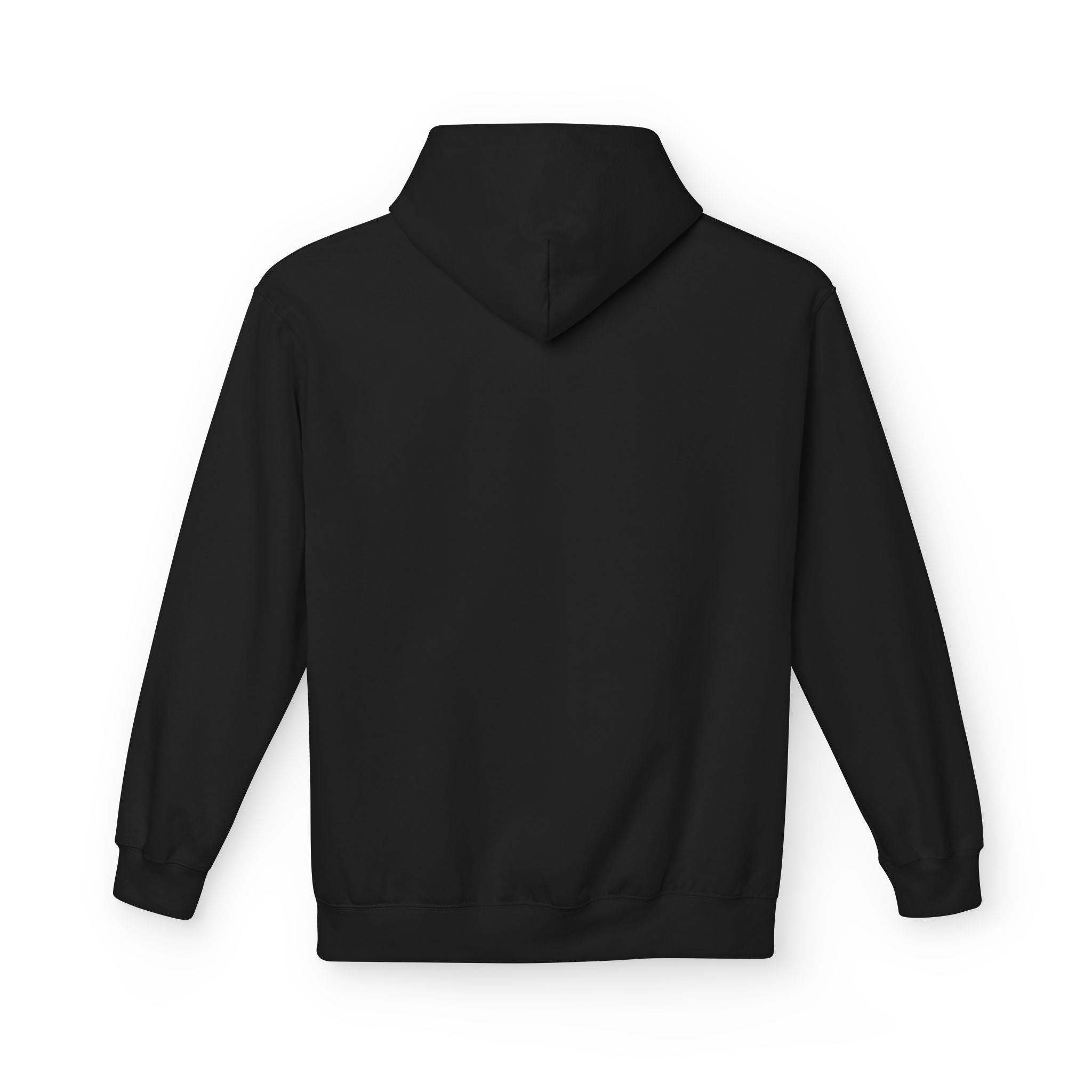Minimal Tiny Text Hoodie | small centered chest script, white pullover