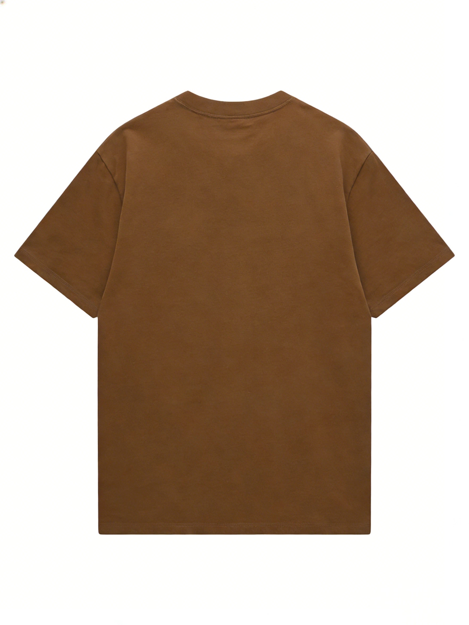 100% Cotton Printed Men's T-Shirt, Simple Comfortable Solid Color Casual Tee