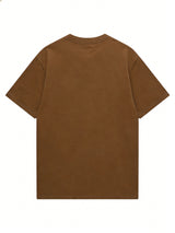 100% Cotton Printed Men's T-Shirt, Simple Comfortable Solid Color Casual Tee