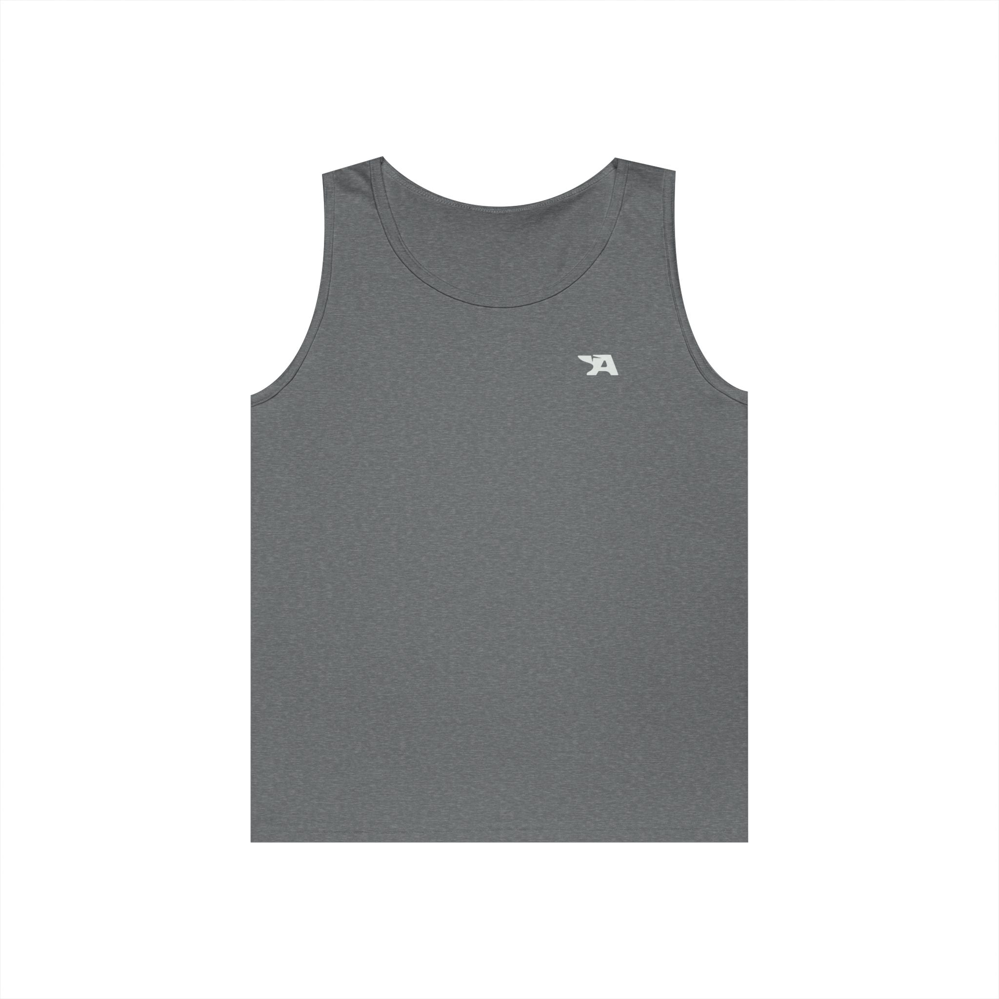 Small Minimal Arrow Logo Tank Top | White Sleeveless Tee