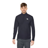 Minimal Arrow Logo Quarter Zip Pullover | Charcoal Performance Top