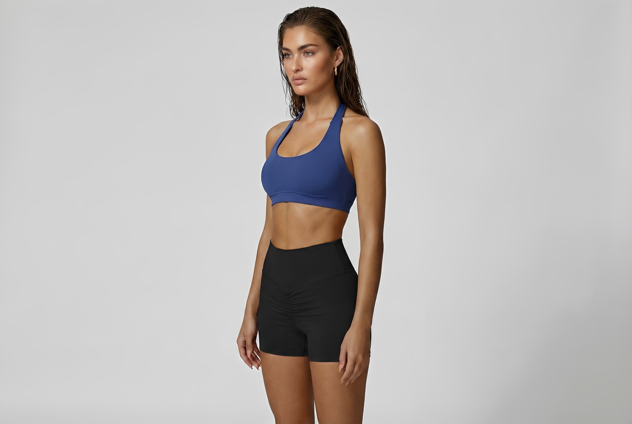 Sports Bra Women Seamless Halter Top High Support Push-up Open Back Gym wear Fitness Yoga Workout underwear