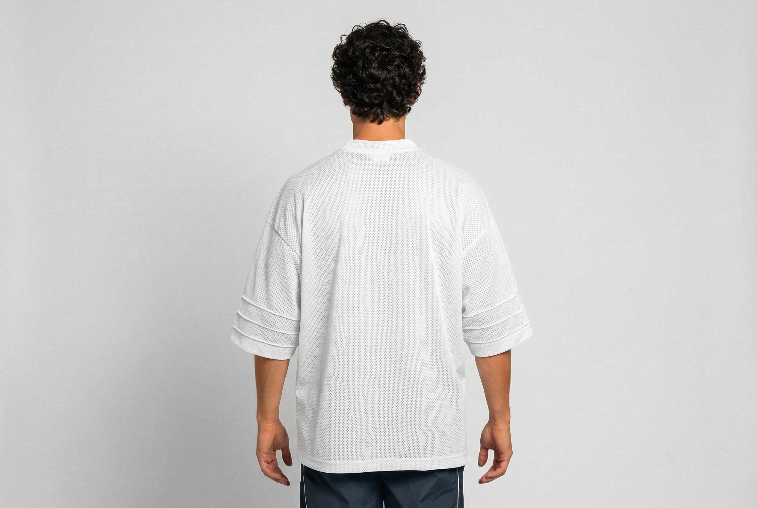 Plain Oversized Loose Short Sleeve T-shirt Summer Mesh Breathable Quick Dry V-neck Tops Gym Fitness Bodybuilding Men Sport Shirt