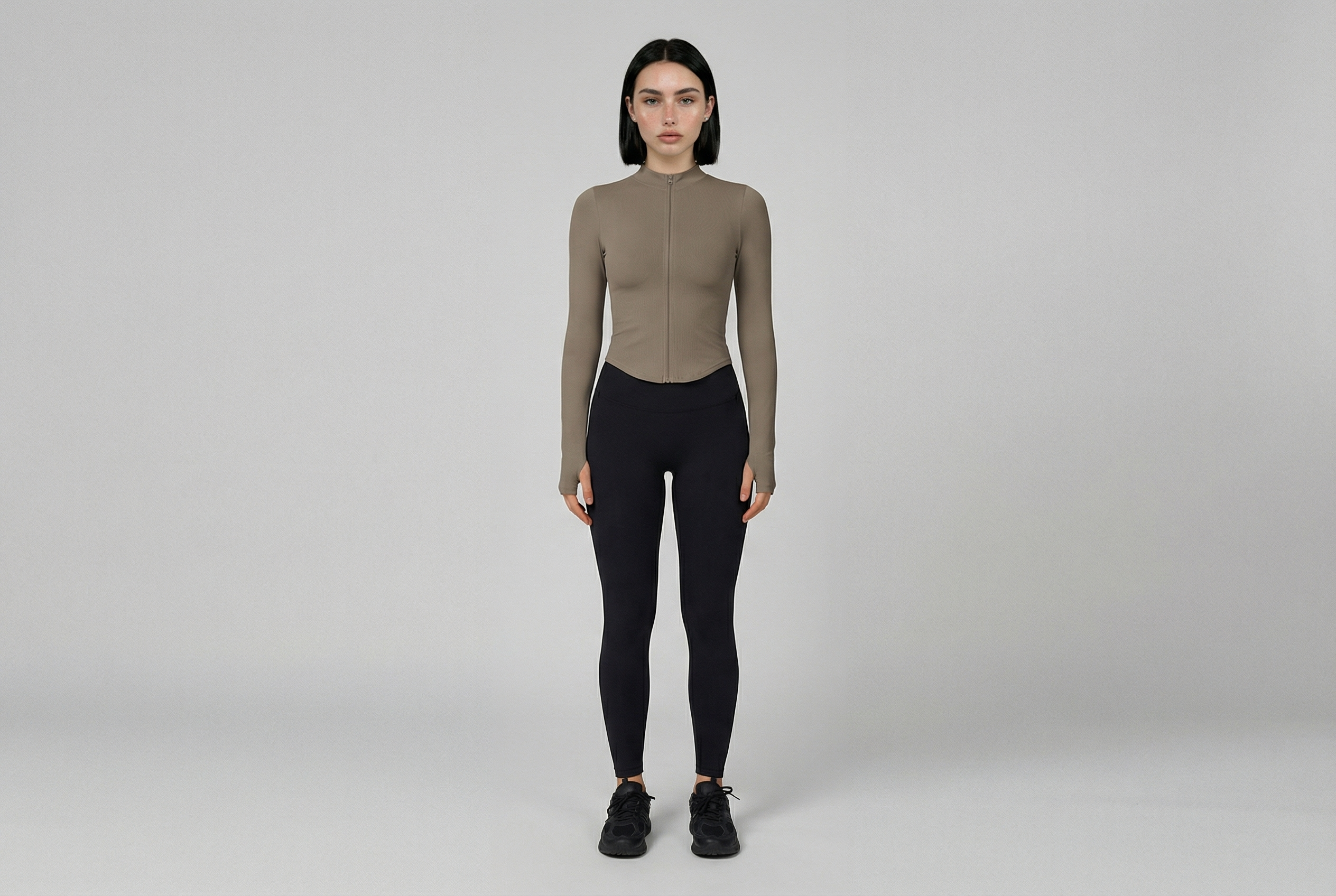 Zipper Jacket Women Crop Tops Yoga T-shirts Solid Sports Top Long Sleeve Running Shirts Sexy Quick Dry Fitness Gym Sport Wear