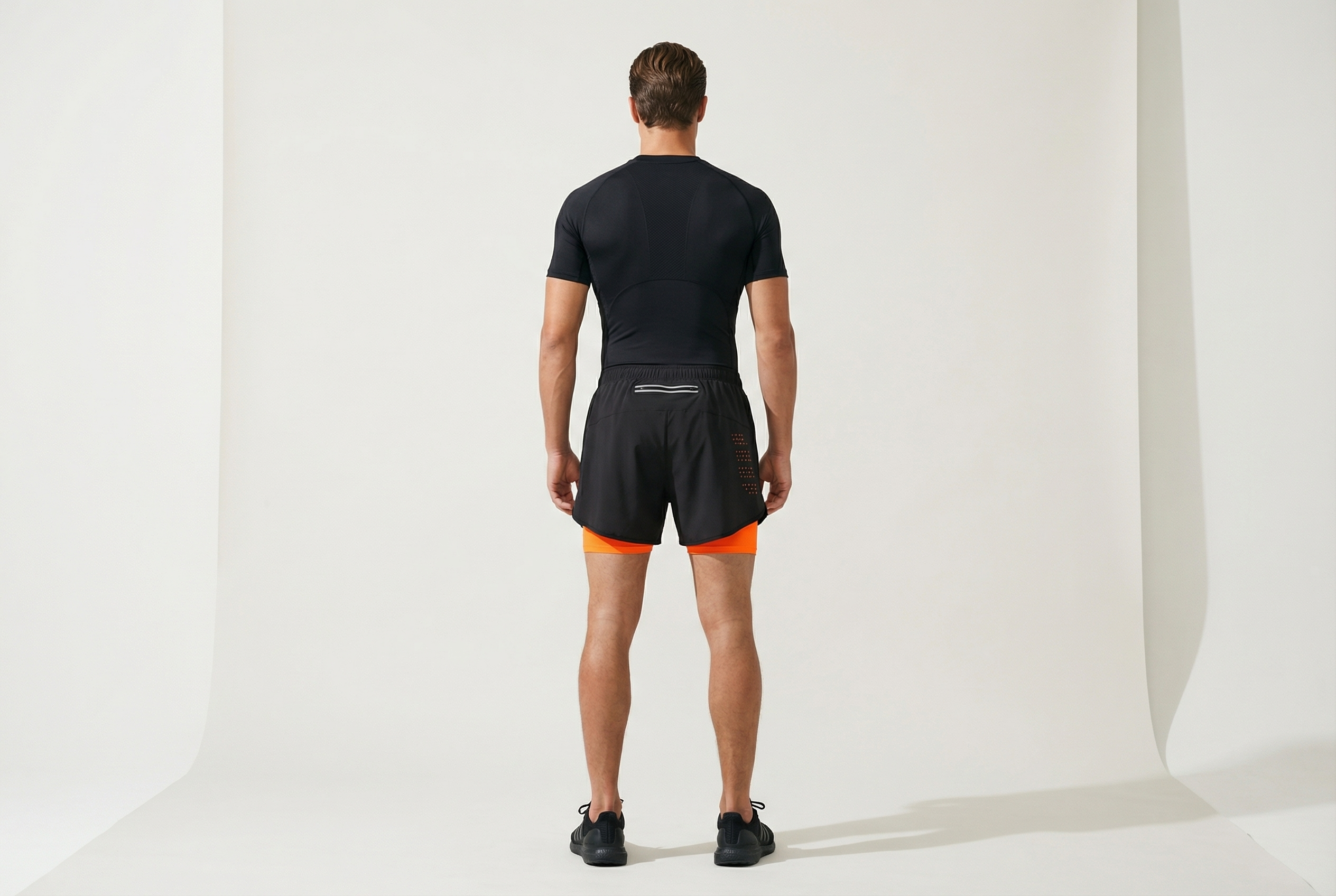 Men's Running Shorts Quick-drying Fitness Black Double Layer Shorts Men New Sport Workout Training Bodybuilding Short Pants