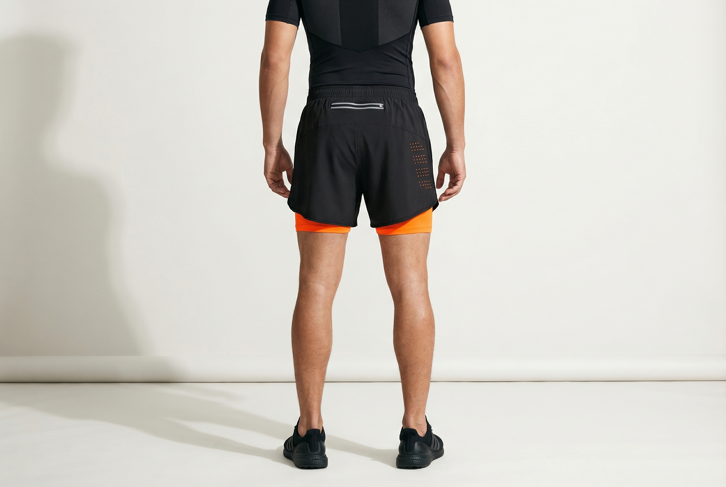 Men's Running Shorts Quick-drying Fitness Black Double Layer Shorts Men New Sport Workout Training Bodybuilding Short Pants