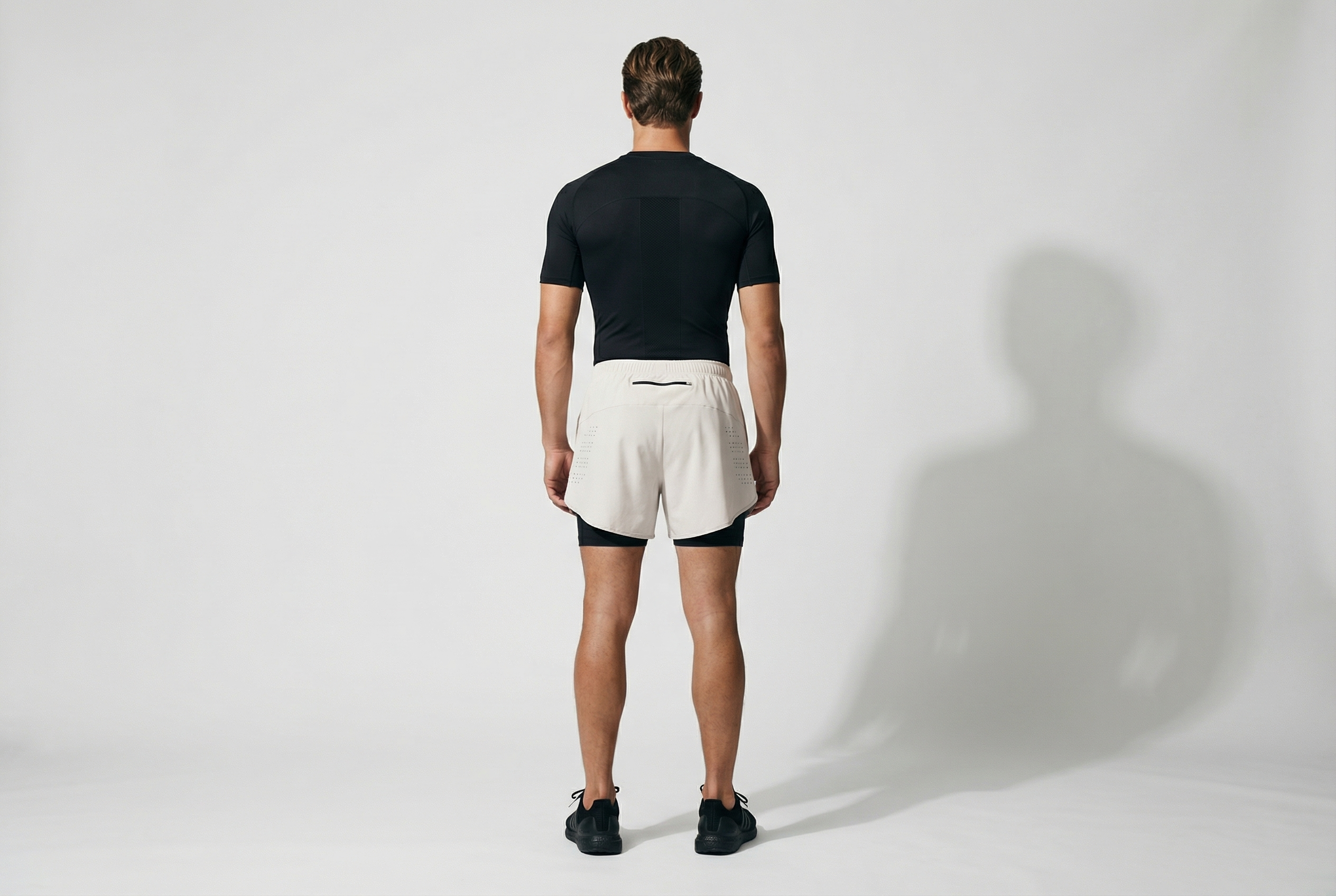 Men's Running Shorts Quick-drying Fitness Black Double Layer Shorts Men New Sport Workout Training Bodybuilding Short Pants