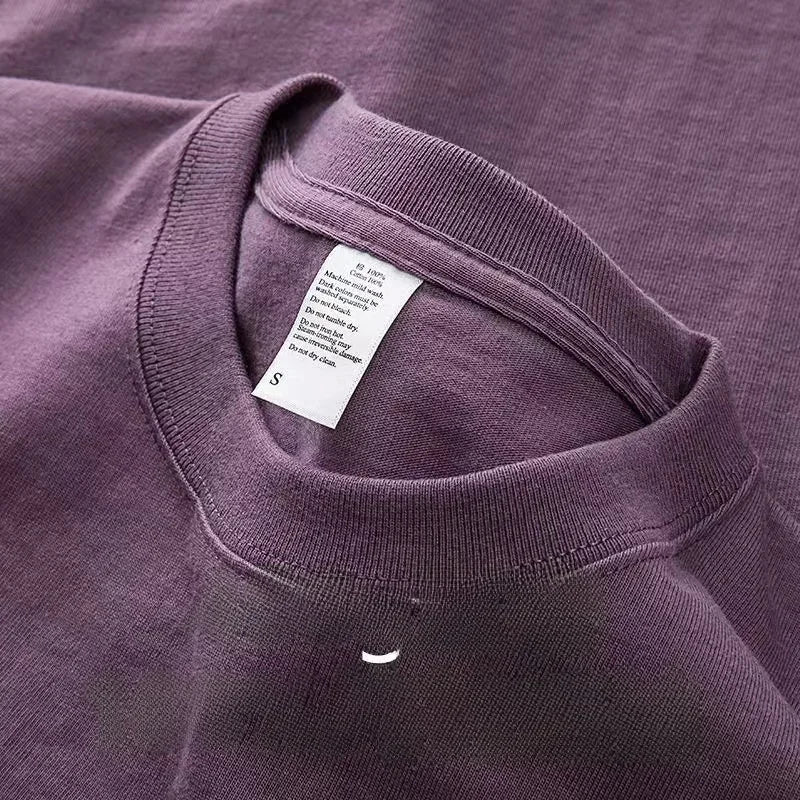 Heavyweight Pure Cotton Short Sleeve T-Shirt Tianqing Color Summer Loose Fit Unisex Basic Sle Comfortable Breathable Casual...