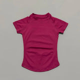 HISTELLO Impact Short Sleeve Top Women Gym Yoga Top Workout Clothes Sports T Shirt Fitness Activewear Running Tight Tops