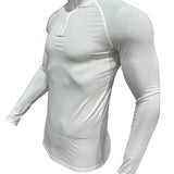 Fitness Compression Sport T-shirt Gym Running Exercise Elastic Long Sleeves Sweatshirt half zip High neck Tops men Tight T-shirt