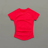 HISTELLO Impact Short Sleeve Top Women Gym Yoga Top Workout Clothes Sports T Shirt Fitness Activewear Running Tight Tops