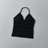 NO LOGO Women's Longline Strappy Backless Gym Top Scrunch Workout Open Back Bra Tank Top for Running Yoga Shirt