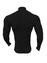 Fitness Compression Sport T-shirt Gym Running Exercise Elastic Long Sleeves Sweatshirt half zip High neck Tops men Tight T-shirt