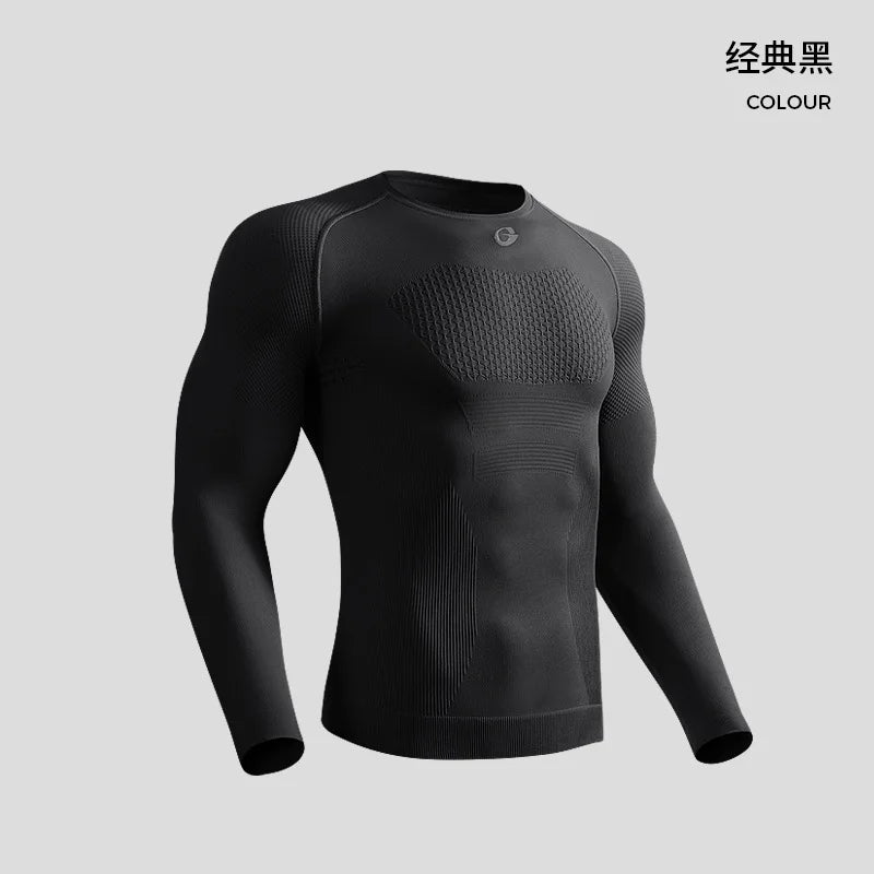 High-Performance Training Top for Men Seamless Moisture-Wicking Compression Shirt for Workouts Running
