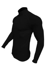 Fitness Compression Sport T-shirt Gym Running Exercise Elastic Long Sleeves Sweatshirt half zip High neck Tops men Tight T-shirt