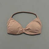 HISTELLO Strappy Bra Gym Top Women High Support Thin Strap Halter Sports Seamless Bras Scrunch Push-up Workout Yoga Tank Tops