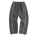 Men's Trendy Sporty Pants with Lines Gym Workout Running Trousers with Side Pockets Athletic Quick-Dry Breathable Sweatpants