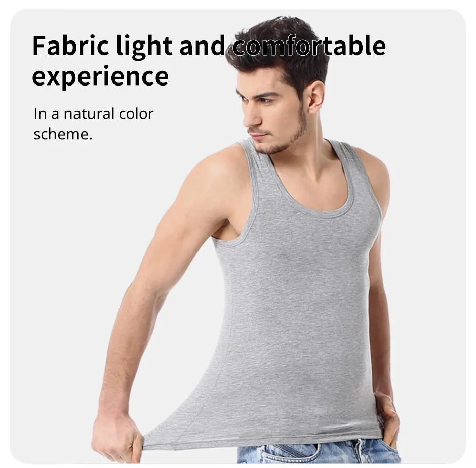 1/3/5 Piece Men's Cotton Sports Skinny Vest Teenagers Leisure Joker Sleeveless T Men's Fitness Training Simple Top
