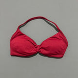 HISTELLO Strappy Bra Gym Top Women High Support Thin Strap Halter Sports Seamless Bras Scrunch Push-up Workout Yoga Tank Tops