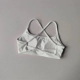 Women's Cross Back Sports Bra Shock Resistant Gathered Sexy Gym Running Bra Summer Yoga Vest Outdoor Comfortable Fitness Wear