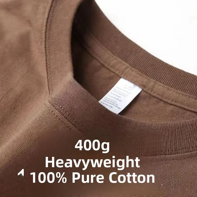 Heavyweight Pure Cotton Short Sleeve T-Shirt Tianqing Color Summer Loose Fit Unisex Basic Sle Comfortable Breathable Casual...