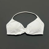 HISTELLO Strappy Bra Gym Top Women High Support Thin Strap Halter Sports Seamless Bras Scrunch Push-up Workout Yoga Tank Tops