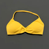 HISTELLO Strappy Bra Gym Top Women High Support Thin Strap Halter Sports Seamless Bras Scrunch Push-up Workout Yoga Tank Tops