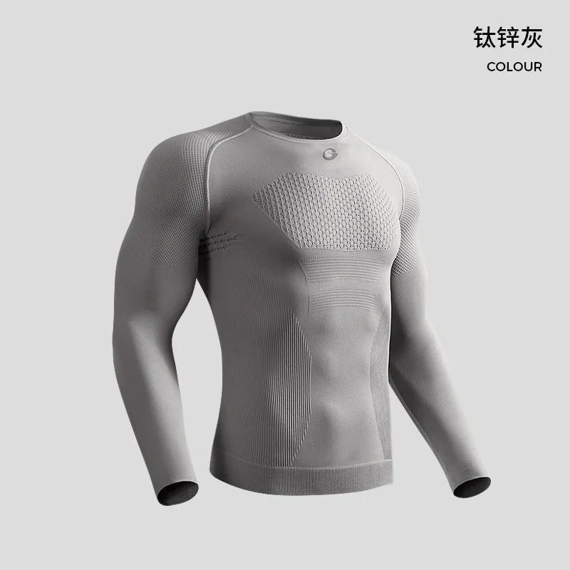 High-Performance Training Top for Men Seamless Moisture-Wicking Compression Shirt for Workouts Running