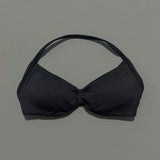 HISTELLO Strappy Bra Gym Top Women High Support Thin Strap Halter Sports Seamless Bras Scrunch Push-up Workout Yoga Tank Tops