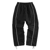 Men's Trendy Sporty Pants with Lines Gym Workout Running Trousers with Side Pockets Athletic Quick-Dry Breathable Sweatpants