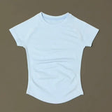 HISTELLO Impact Short Sleeve Top Women Gym Yoga Top Workout Clothes Sports T Shirt Fitness Activewear Running Tight Tops