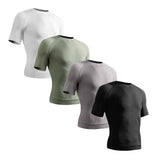 Summer Men Compression Gym Running T Shirt Breathable Short Sleeve T-Shirt Man Casual Tops Seamless Fitness Shirts Man Clothes